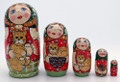 Village Girl with Red Cat | Traditional Matryoshka Nesting Doll