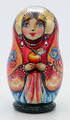 Single Wooden Matryona with an Apple | Traditional Matryoshka Nesting Doll