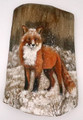 Painted Driftwood  - Fire Fox in the Winter Forest