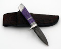 Small Damascus Knife with Charoite Handle