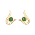 Nephrite Jade Round Post Earrings