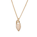 Fossil Mammoth Ivory Pear Pendant - Gold Plated