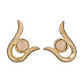 Fossil Mammoth Round Shape Earrings - Gold Plated