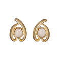 Fossil Mammoth Round Earrings - Gold Plated