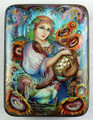 Girl in Sunflowers - Russian Lacquer Box | Fedoskino Lacquer Box
