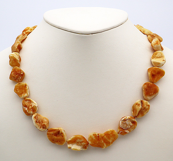 Vintage Butterscotch Amber 21x15-26x24 mm Beaded Strand Necklace 24 In –  Blue Ribbon Rarities