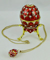 Good Luck Red  Egg with Necklace | Faberge Style Egg
