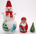 Snowman - Red Hat | Traditional Matryoshka Nesting Doll
