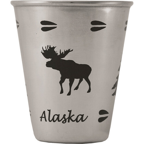 Alaska Retro Shot Glass 1.5 oz Moose 