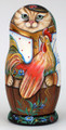 Cat with Rooster | Fine Art Matryoshka Nesting Doll