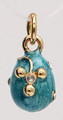 Gold Flower in Blue Pendant | Faberge Style Egg Pendants