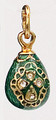 Cross on Green Pendant | Faberge Style Egg Pendants
