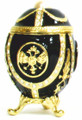 Egg with an Eagle and Pearl - Black | Faberge Style Egg