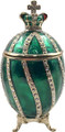 Faberge Style Egg with a Crown - Green | Faberge Style Egg