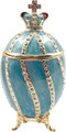 Faberge Style Egg with a Crown - Blue | Faberge Style Egg