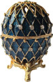 Egg Box with Grid - Dark Blue | Faberge Style Egg
