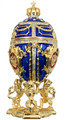 Lions Faberge Style Egg - Blue | Faberge Style Egg