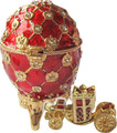 Imperial Coronation Faberge Style Egg - Red Small