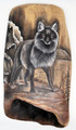 SOLD Painted Driftwood  - Black Wolf
