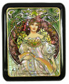 Art Nouveau "Reverie" by Mucha  | Fedoskino Lacquer Box