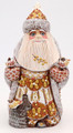 Santa with Birds on a Stump - Golden Coat | Grandfather Frost / Russian Santa Claus