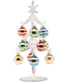 Clear Glass Tree with Multi Color Ornaments