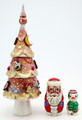 Gold Christmas Tree - 3 Nest | Matryoshka / Nevalashka Doll