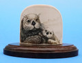 Sea Otter With Pup on Mammoth Ivory | Scrimshaw