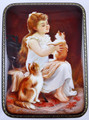 Girl with a Kitty | Fedoskino Lacquer Box
