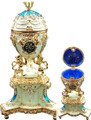 Faberge Style Enameled Egg "Royal Danish" - blue  