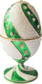Faberge Egg Spiral with Crystals - green