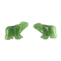 Nephrite Jade Bears Earrings - Sterling Silver