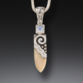 Fossilized Walrus Ivory, Sterling Silver Pendant 