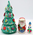 Christmas Tree with 3D Ornaments - 3 Nest | Matryoshka / Nevalashka Doll