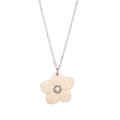 Mammoth Ivory Flower Pendant Sterling Silver