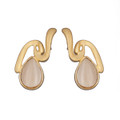 Fossil Mammoth Teardrop Earrings - Gold Plated