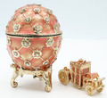 Imperial Coronation Faberge Style Egg - Pink Small