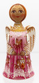 Hand Carved Little Angel - Fuchsia Dress