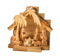 One Piece Nativity Set with Carved Figures - 5"