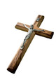 Olive Wood Plain Crucifix - 8"
