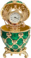 Egg "Coronation with Eagle Clock" - Green | Faberge Style Egg