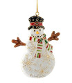  Handmade Cloisonne Snowman Christmas Ornament