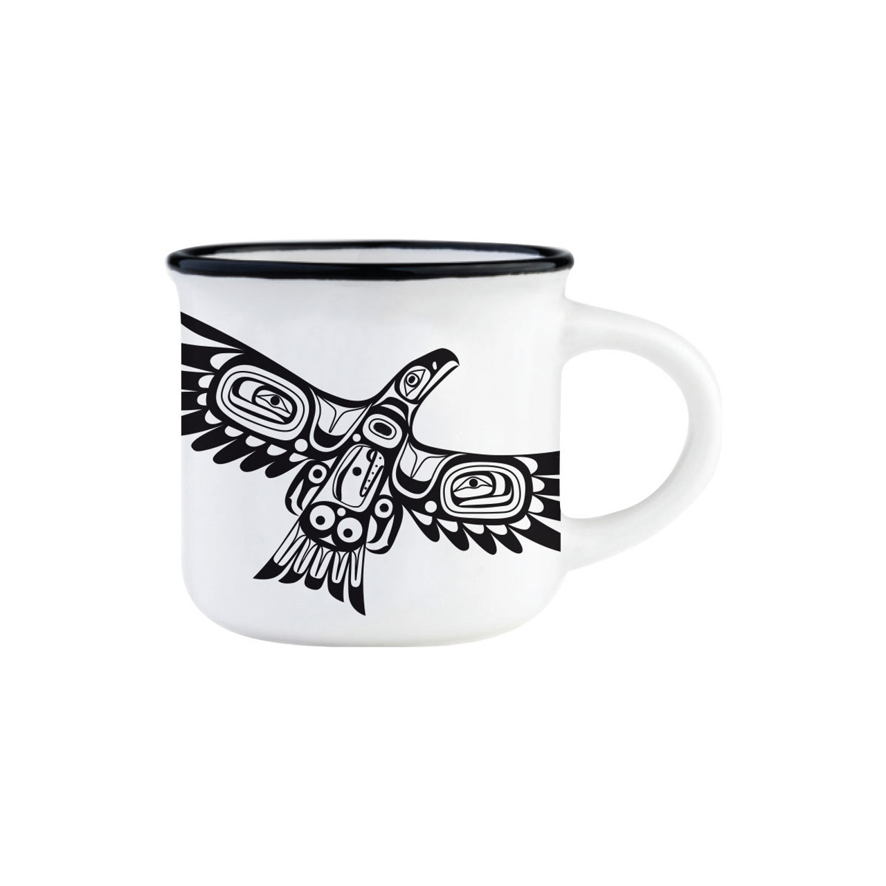 Ceramic Espresso Mugs - Set of 2 - Soaring Eagle