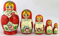 Red with Forget-Me-Not | Traditional Matryoshka Nesting Doll
