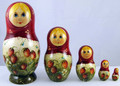 Watercolor Maiden with Strawberry | Traditional Matryoshka Nesting Doll