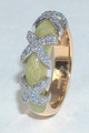 F2503 Pale Green with Diamond Cross Bands | Faberge Ring