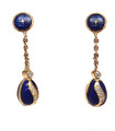 F2265 Mini Eggs Cobalt Blue | Faberge Earrings