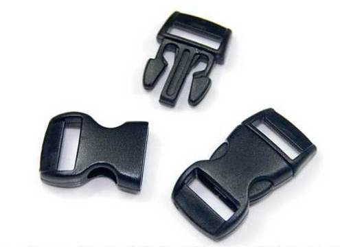 Paracord Planet 3/8 Inch Black Plastic Buckles - Curved Contoured Quick  Side Release Buckles