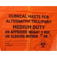 Clinical Waste Bags (Orange) - Medium Duty Sacks - 17in x 26in (x50)