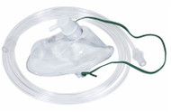 Adult medium concentration oxygen mask with nose clip and tube, 1.8m